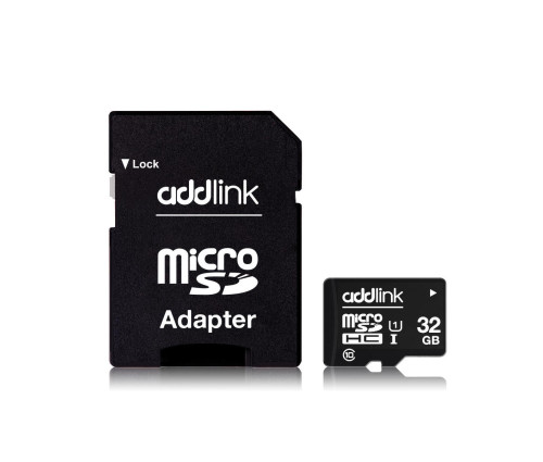 32GB AddLink microSDHC Class10 / U1 UHS-I Card + Adapter (ad32GBMSH310A)