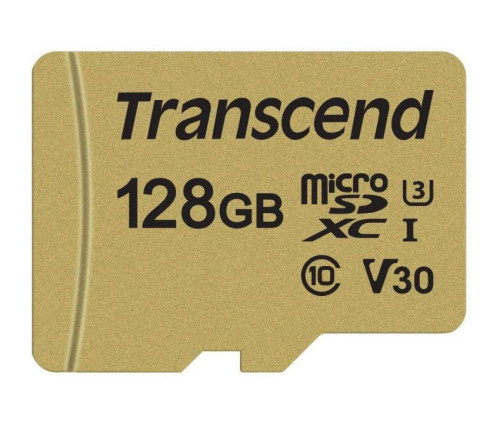 ranscend MicroSDHC 500S 128GB UHS-I U3 V30 + microSD(TS128GUSD500S)