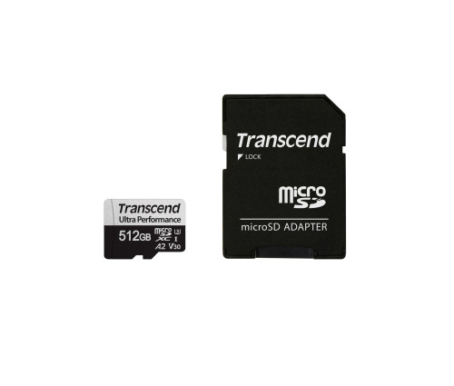Карта памяти Transcend microSDXC 512GB UHS-I U3 V30 A2 (TS512GUSD340S) с SD-адаптером