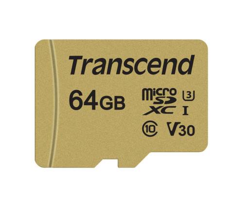 Transcend MicroSDHC 500S 64GB UHS-I U3 V30 + microSD(TS64GUSD500S)