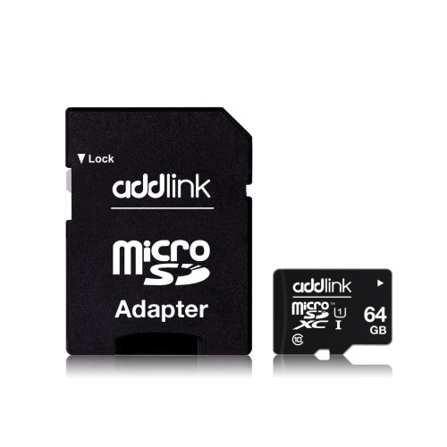 64GB AddLink microSDXC Class10 / U1 UHS-I Card + Adapter (ad64GBMSX310)