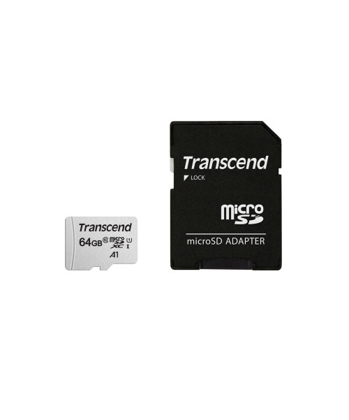 Transcend MicroSDHC 300S 64GB Class 10 UHS-I U1+SD adapter (TS64GUSD300S-A)